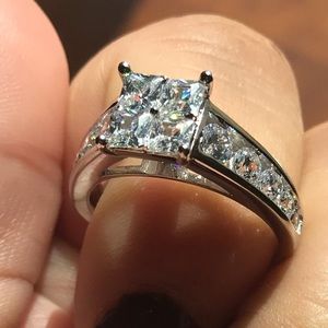 Wedding ring set quality clear stones ring